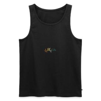 Cow Beef Heartbeat Highland Cattle - Men's Premium Organic Tank Top - black - Front - Michal (187cm)