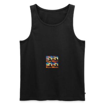 Dog rides motorcycle skull skull skull skull - Men's Premium Organic Tank Top - black - Front - AI Model Male 178 light (178cm)