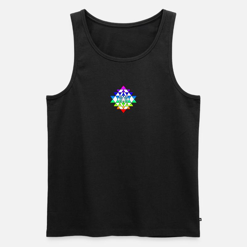 Sri Yantra Regenbogen - Männer Premium Bio Tank Top - Schwarz