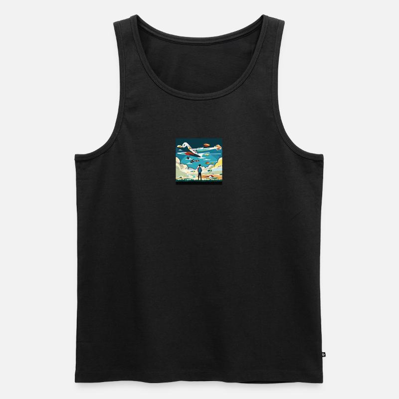 GuyWatchingPlanesOne - Männer Premium Bio Tank Top - Schwarz