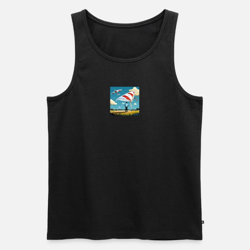 GuyWatchingPlanesTwo - Männer Premium Bio Tank Top - Schwarz
