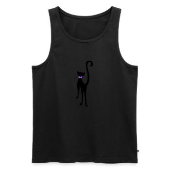 Chat rétro silhouette by Patjila - Débardeur bio Premium Homme - noir - Devant - AI Model Male 178 light (178cm)