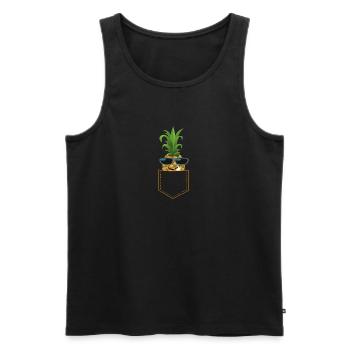 ANANAS FUCK YOU cool pineapple guy sunglasses - Männer Premium Bio Tank Top - Schwarz - Vorne - AI Model Male 178 light (178cm)