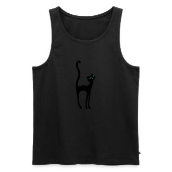 Retro Kittenish Cat by Patjila - Débardeur bio Premium Homme - noir - Devant - AI Model Male 178 light (178cm)