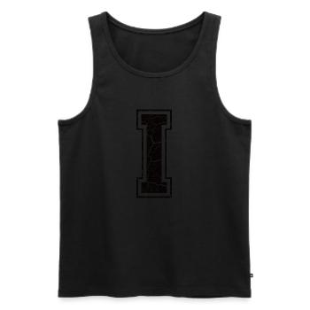 Un caractère I in Grunge-Look - Débardeur bio Premium Homme - noir - Devant - AI Model Male 178 light (178cm)