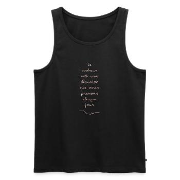 bonheur - Débardeur bio Premium Homme - noir - Devant - Michal (187cm)