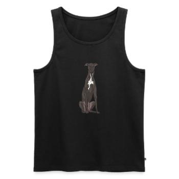 Lévrier italien Greyhound Chiens - Débardeur bio Premium Homme - noir - Devant - AI Model Male 178 light (178cm)