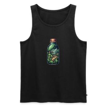 Dschungel Flasche Zeichnung - Männer Premium Bio Tank Top - Schwarz - Vorne - AI Model Male 178 light (178cm)
