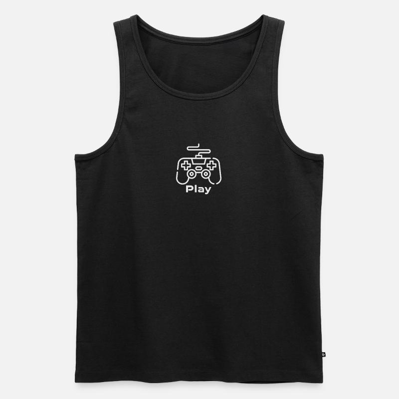 Retro Gaming Controller Illustration - Männer Premium Bio Tank Top - Schwarz
