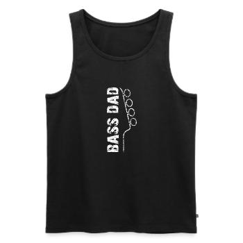 Bassdad, mon père joue de la basse, est bassiste - Débardeur bio Premium Homme - noir - Devant - Michal (187cm)