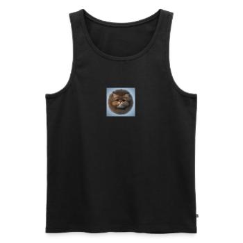 fluffy cat - Männer Premium Bio Tank Top - Schwarz - Vorne - AI Model Male 178 light (178cm)