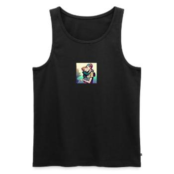 Mom and boy - Men's Premium Organic Tank Top - black - Front - Michal (187cm)