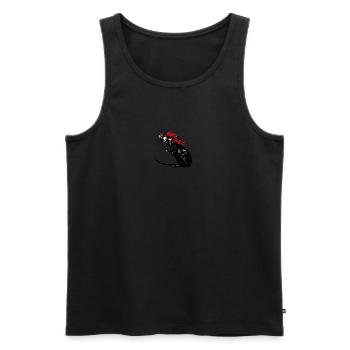 Baisers de papillon : Rat avec papillon - Débardeur bio Premium Homme - noir - Devant - Michal (187cm)