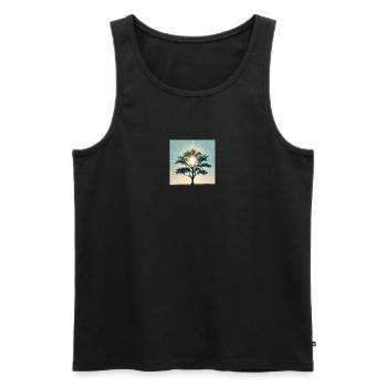 Baum - Männer Premium Bio Tank Top - Schwarz - Vorne - AI Model Male 178 light (178cm)