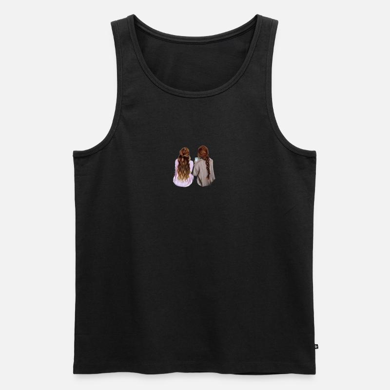 Mutter und Tochter - Männer Premium Bio Tank Top - Schwarz