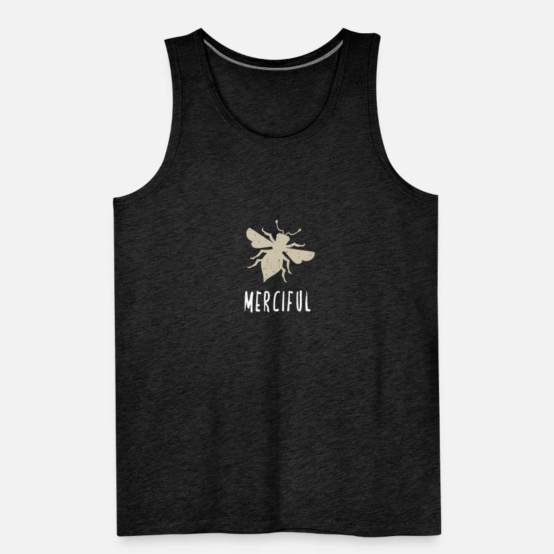 Beige Bee Merciful Biene Be Merciful Men's Premium Organic Tank Top