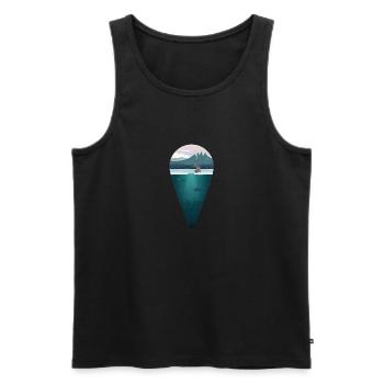 Eisangler - Winter - Angeln, Angler - Männer Premium Bio Tank Top - Schwarz - Vorne - AI Model Male 178 light (178cm)