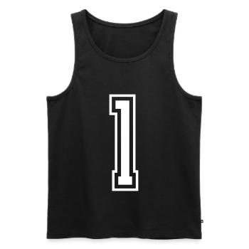 1 Number number - Men's Premium Organic Tank Top - black - Front - AI Model Male 178 light (178cm)