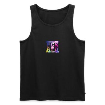 FCK AFD - Zeichen setzen gegen Rechts, Gegen Nazis - Männer Premium Bio Tank Top - Schwarz - Vorne - AI Model Male 178 light (178cm)