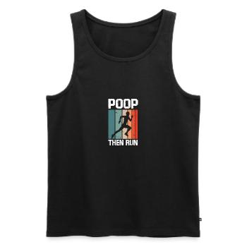 Caca puis courir drôle coureur de marathon ultrarunning - Débardeur bio Premium Homme - noir - Devant - Michal (187cm)
