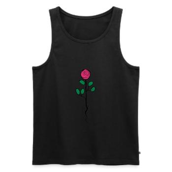 rose - Men's Premium Organic Tank Top - black - Front - AI Model Male 178 light (178cm)