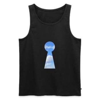 schlüsselloch himmel - Männer Premium Bio Tank Top - Schwarz - Vorne - AI Model Male 178 light (178cm)