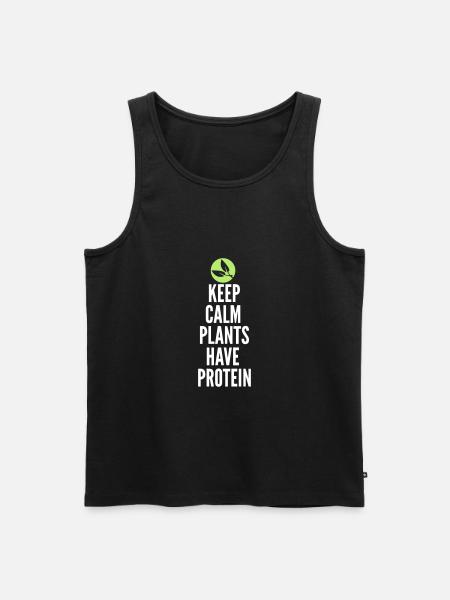 Keep Calm Plants Have Protein - Men's Premium Organic Tank Top - black