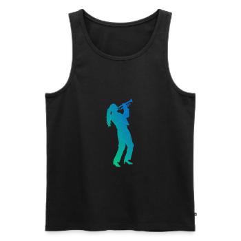 Women's Trumpeter Men Jazz Trumpeter Trumpet Play - Men's Premium Organic Tank Top - black - Front - AI Model Male 178 light (178cm)