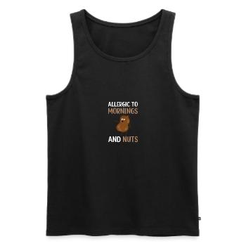 Cadeau de sensibilisation aux allergies et aux noix - Débardeur bio Premium Homme - noir - Devant - AI Model Male 178 light (178cm)