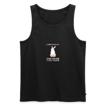 J’aime les lapins et peut-être 3 personnes introverties - Débardeur bio Premium Homme - noir - Devant - Michal (187cm)
