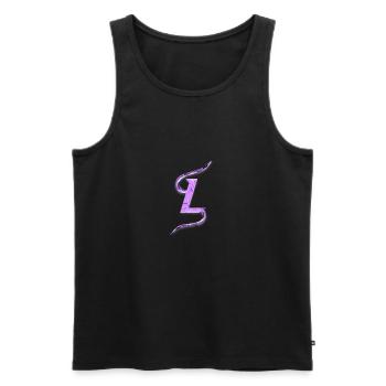 L - Männer Premium Bio Tank Top - Schwarz - Vorne - AI Model Male 178 light (178cm)