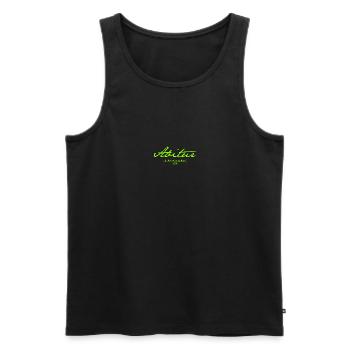 Abi '25 Motto mit Stil - Abitur Shirt 2025 - Männer Premium Bio Tank Top - Schwarz - Vorne - AI Model Male 178 light (178cm)