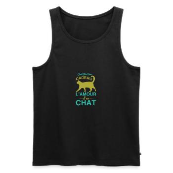 Cadeau l’amour d’un chat - Männer Premium Bio Tank Top - Schwarz - Vorne - AI Model Male 178 light (178cm)