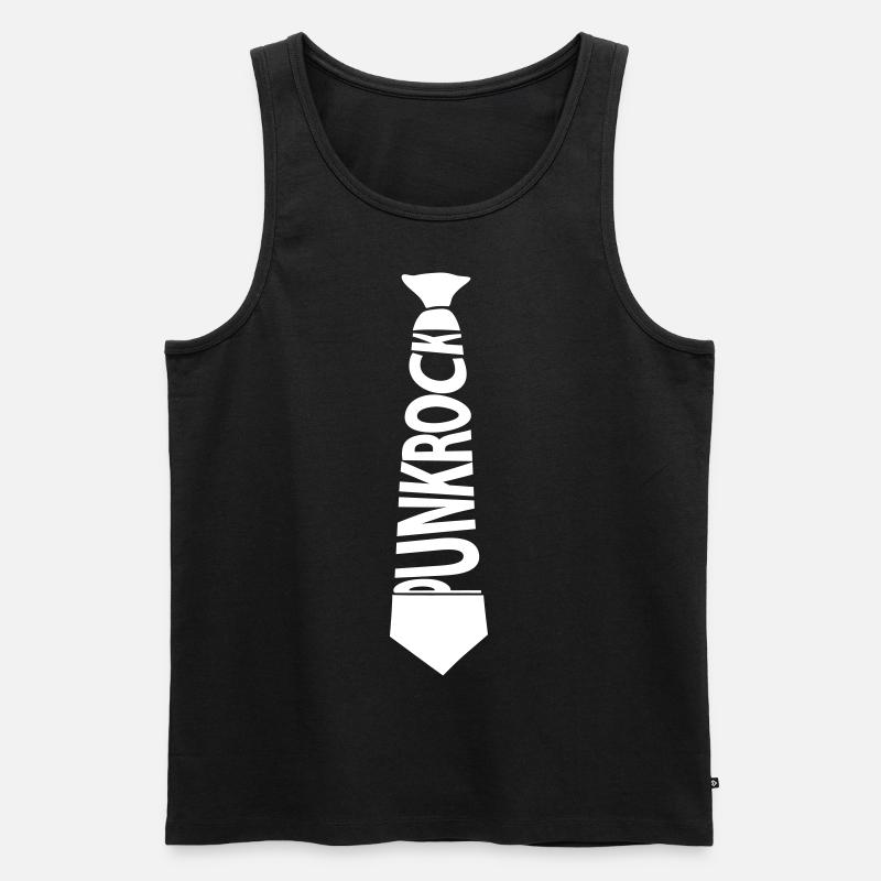 Punkrock Schlips - Männer Premium Bio Tank Top - Schwarz