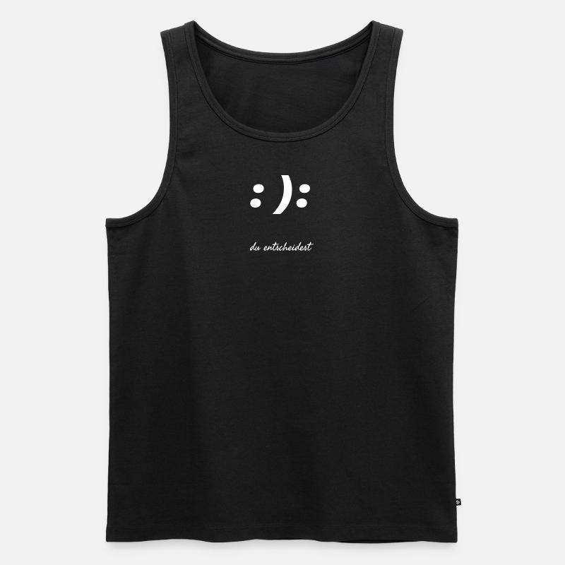 du entscheidest weiss - Männer Premium Bio Tank Top - Schwarz