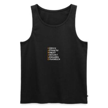Harald Name Geschenk - Männer Premium Bio Tank Top - Schwarz - Vorne - Michal (187cm)
