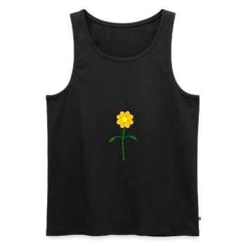 Blume gelb Butterblume - Männer Premium Bio Tank Top - Schwarz - Vorne - AI Model Male 178 light (178cm)