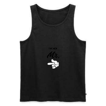 im her mr - Männer Premium Bio Tank Top - Schwarz - Vorne - AI Model Male 178 light (178cm)