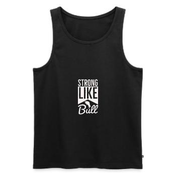 Strong Like Bull - Routine d’entraînement - Débardeur bio Premium Homme - noir - Devant - AI Model Male 178 light (178cm)
