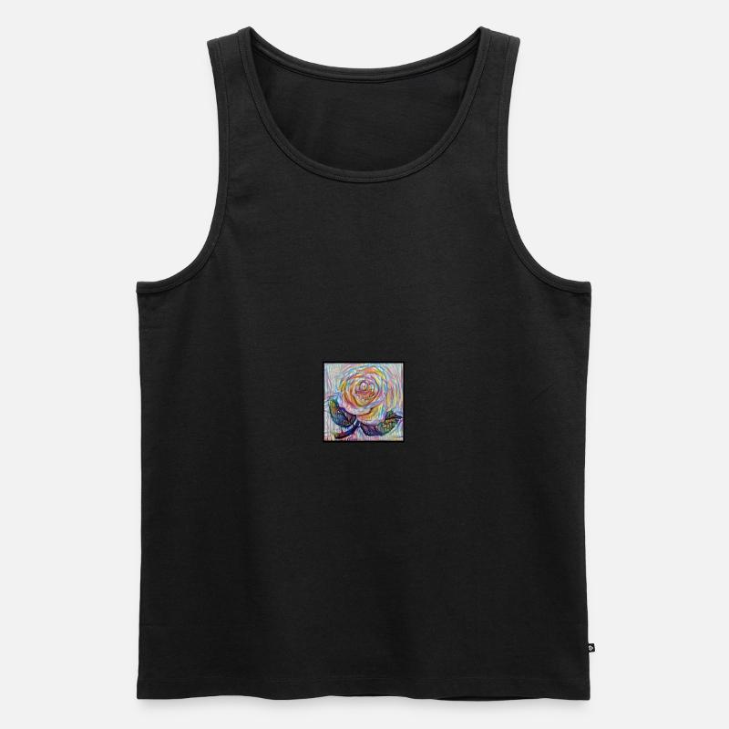 White Rose - Männer Premium Bio Tank Top - Schwarz