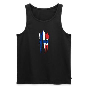 Drapeau de la Norvège Drapeau de la Scandinavie Drapeau de la Norvège - Débardeur bio Premium Homme - noir - Devant - Michal (187cm)