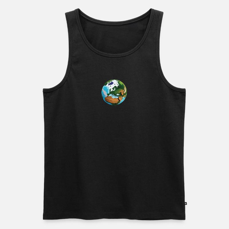 PlanetEU - Männer Premium Bio Tank Top - Schwarz
