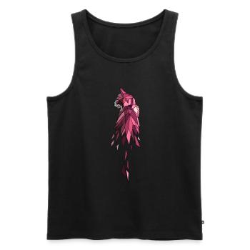 Chat cadeau rose polygone - Débardeur bio Premium Homme - noir - Devant - AI Model Male 178 light (178cm)