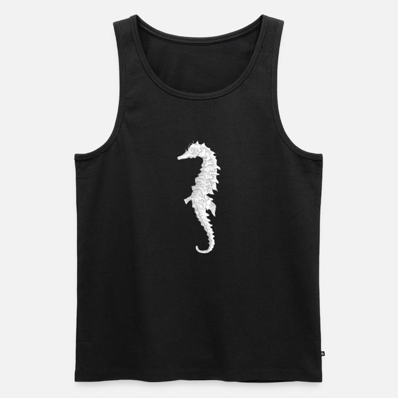 Seepferdchen - Männer Premium Bio Tank Top - Schwarz