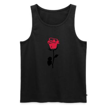 rosa Blume - Männer Premium Bio Tank Top - Schwarz - Vorne - AI Model Male 178 light (178cm)