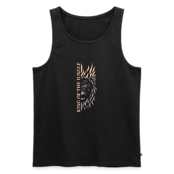 King of the jungle - Men's Premium Organic Tank Top - black - Front - AI Model Male 178 light (178cm)