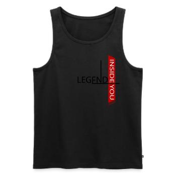 LEGEND IN YOU - Men's Premium Organic Tank Top - black - Front - AI Model Male 178 light (178cm)
