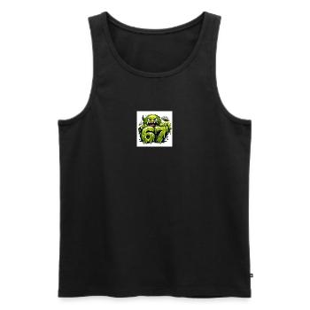 Monstre de Slime Vert 67 - Débardeur bio Premium Homme - noir - Devant - Michal (187cm)
