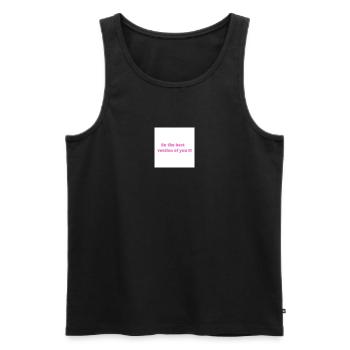 Sei die beste Version von dir - Männer Premium Bio Tank Top - Schwarz - Vorne - Michal (187cm)