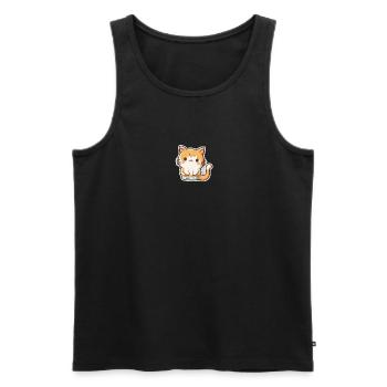 Chat Kawaii - Débardeur bio Premium Homme - noir - Devant - AI Model Male 178 light (178cm)